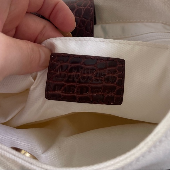 Ralph Lauren White Canvas and Leather shoulder bag - Picture 6 of 8